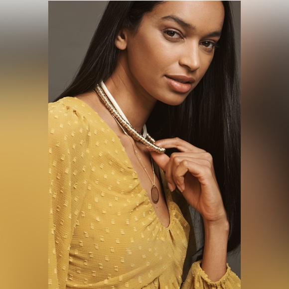 By Anthropologie Peplum Blouse in Harvest Gold - Picture 4 of 4